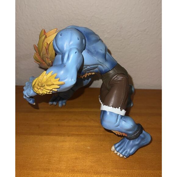 1999 Street Fighter Alpha 3 Blue Blanka Round 1 ReSaurus Action Figure New - Picture 3 of 7